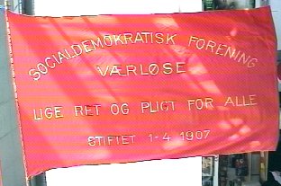 Socialdemokratiet i Værløse. Fane fra 1907
